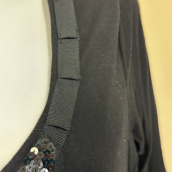 Plus size Talbots black top with sequins detail - Picture 4 of 7